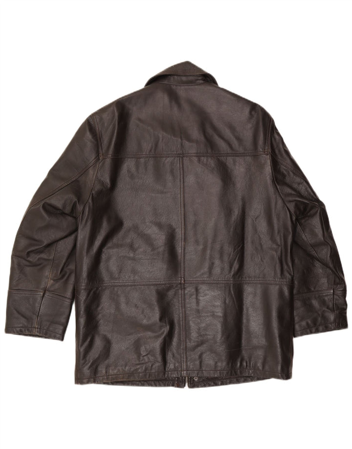 Lavorazione Artigianale Mens Leather Jacket IT 48 Medium Brown Leather