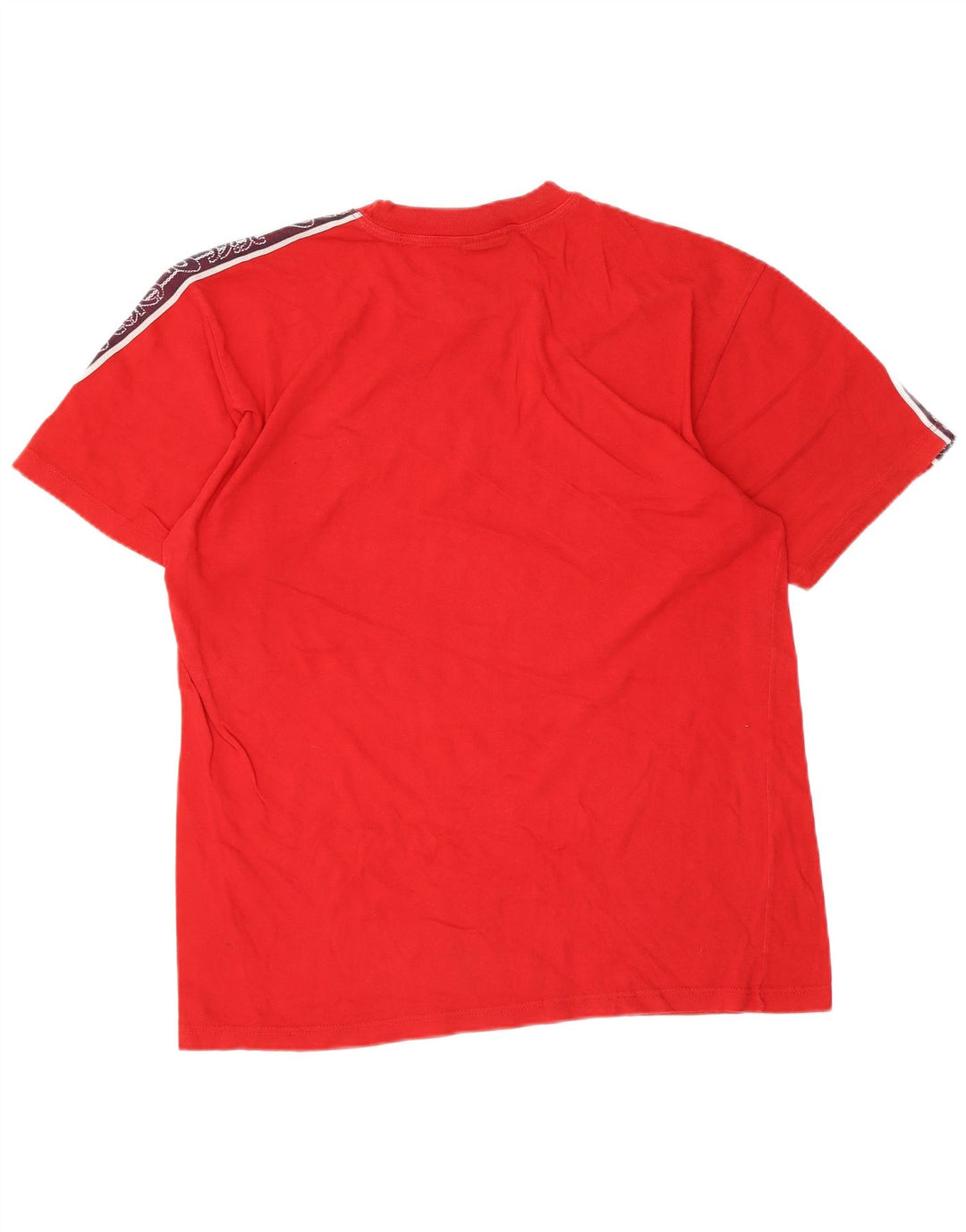 ASICS Mens Graphic T-Shirt Top Medium Red Colourblock Cotton