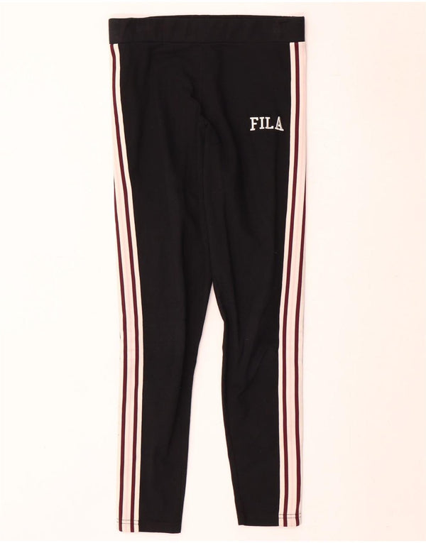 Женские леггинсы с рисунком Fila UK 10, маленькие черные хлопковые цветные блоки