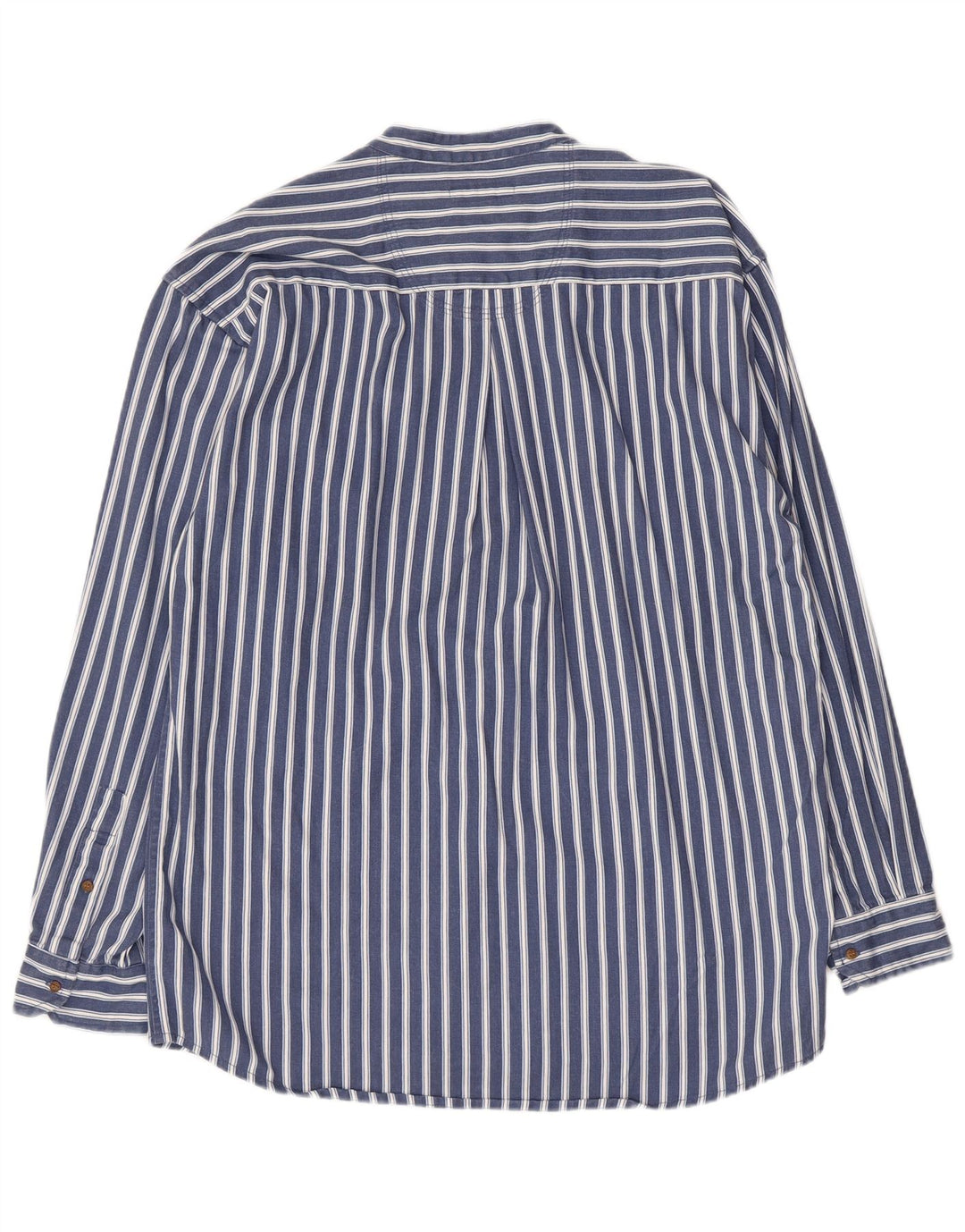 Civilian Mens Pullover Shirt Medium Navy Blue Striped Cotton
