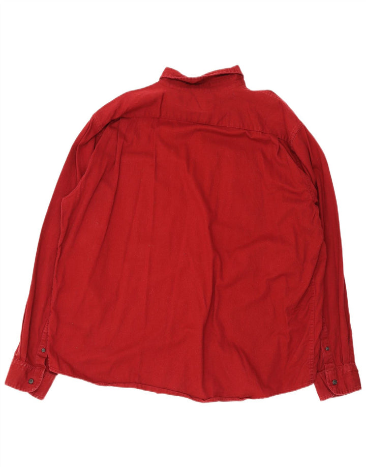 Wrangler Herren-Hemd mit normaler Passform, XL, rote Baumwolle
