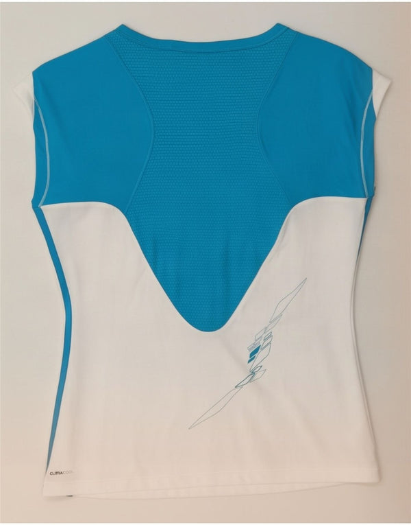 T-shirt Adidas Climacool da donna Top UK 18 XL Poliestere color block bianco