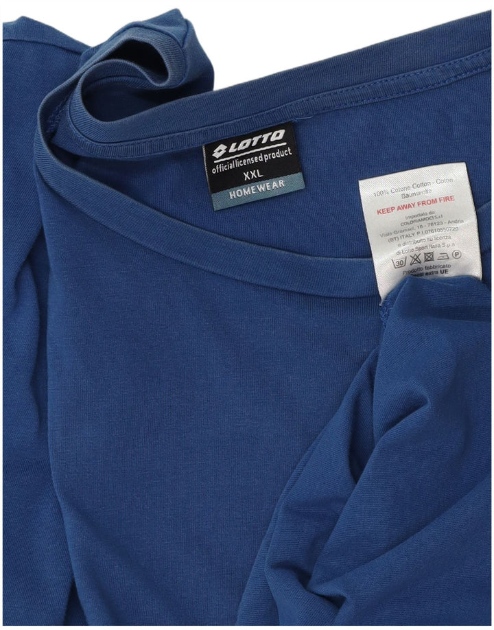 Lotto Mens T-Shirt Top 2XL Blue Cotton