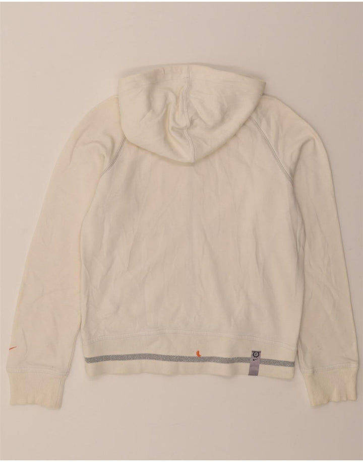 NIKE Womens Zip Hoodie Sweater UK 10/12 Medium White Vintage Nike and Second-Hand Nike from Messina Hembry 