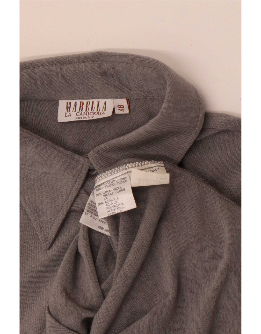 Marella Womens Shirt Blouse IT 48 XL Grey Wool