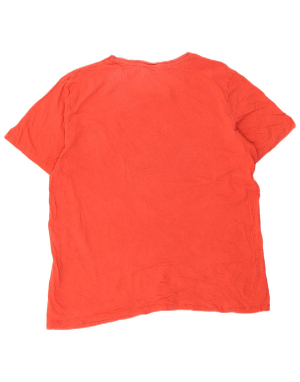 Jack & Jones Mens Graphic T-Shirt Top XL Red Cotton