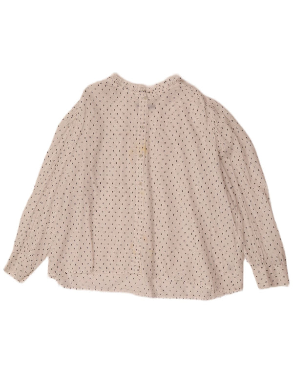 Marks & Spencer camicia camicetta da donna UK 20 2XL cotone maculato bianco