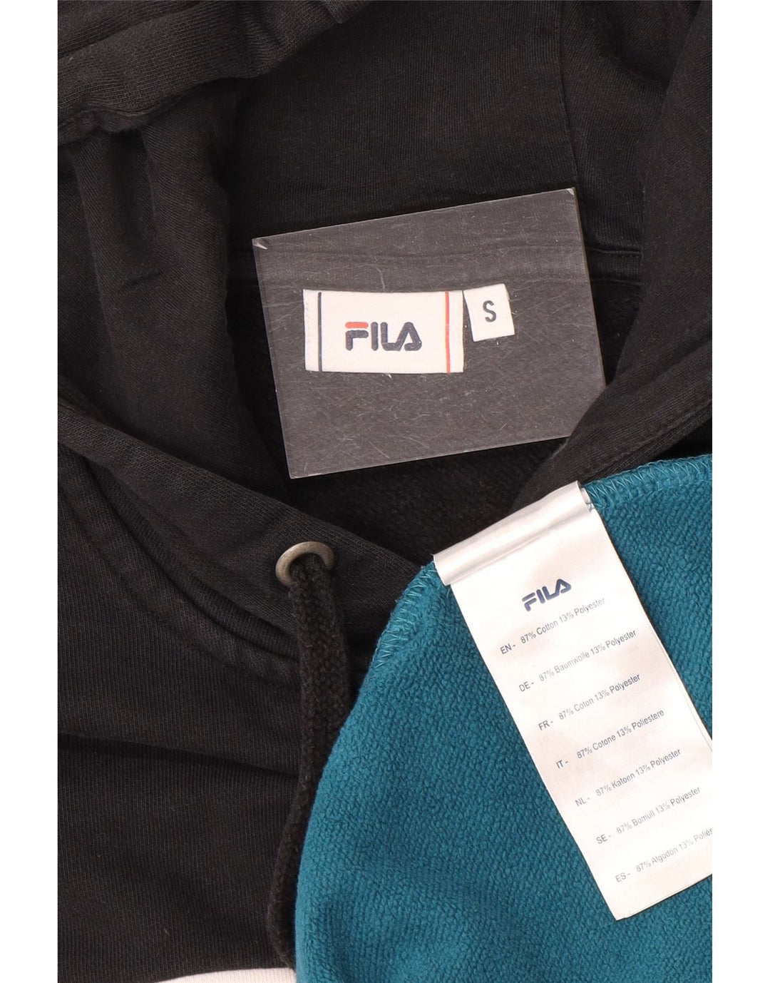 Fila Mens Hoodie Jumper Small Multicoloured Colourblock Cotton