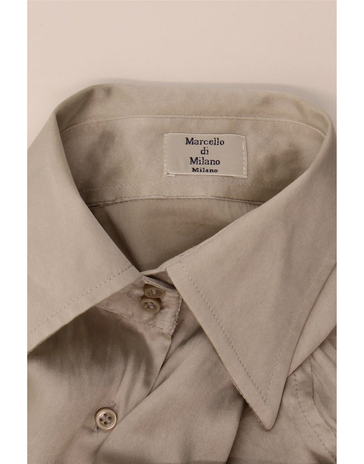 Vintage Womens Shirt Blouse UK 10 Small Grey