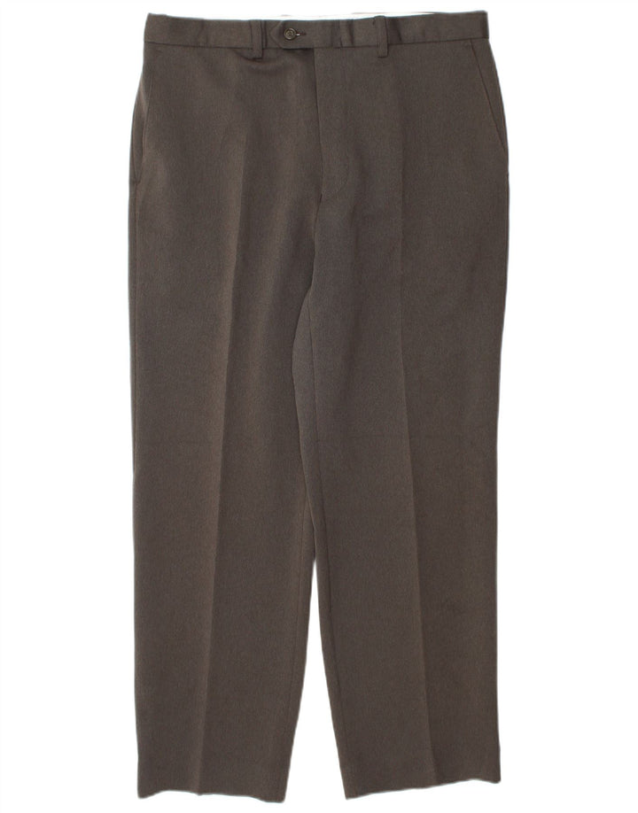 Marks & Spencer Herre tilspidsede jakkesætsbukser W34 L29 brun polyester