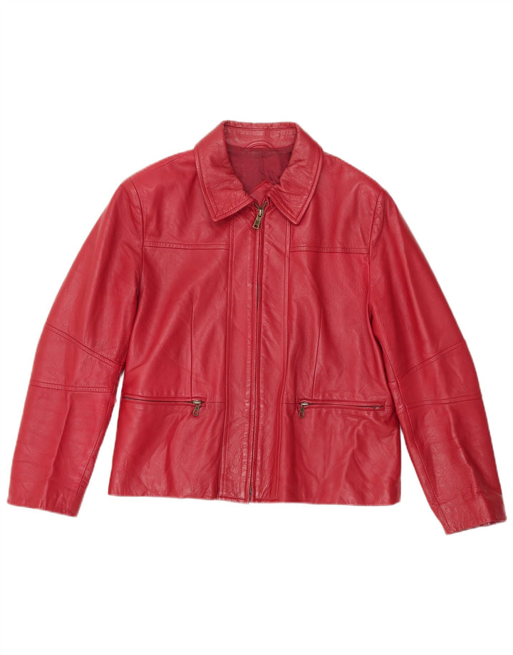 Vintage Womens Leather Jacket IT 46 Large Red