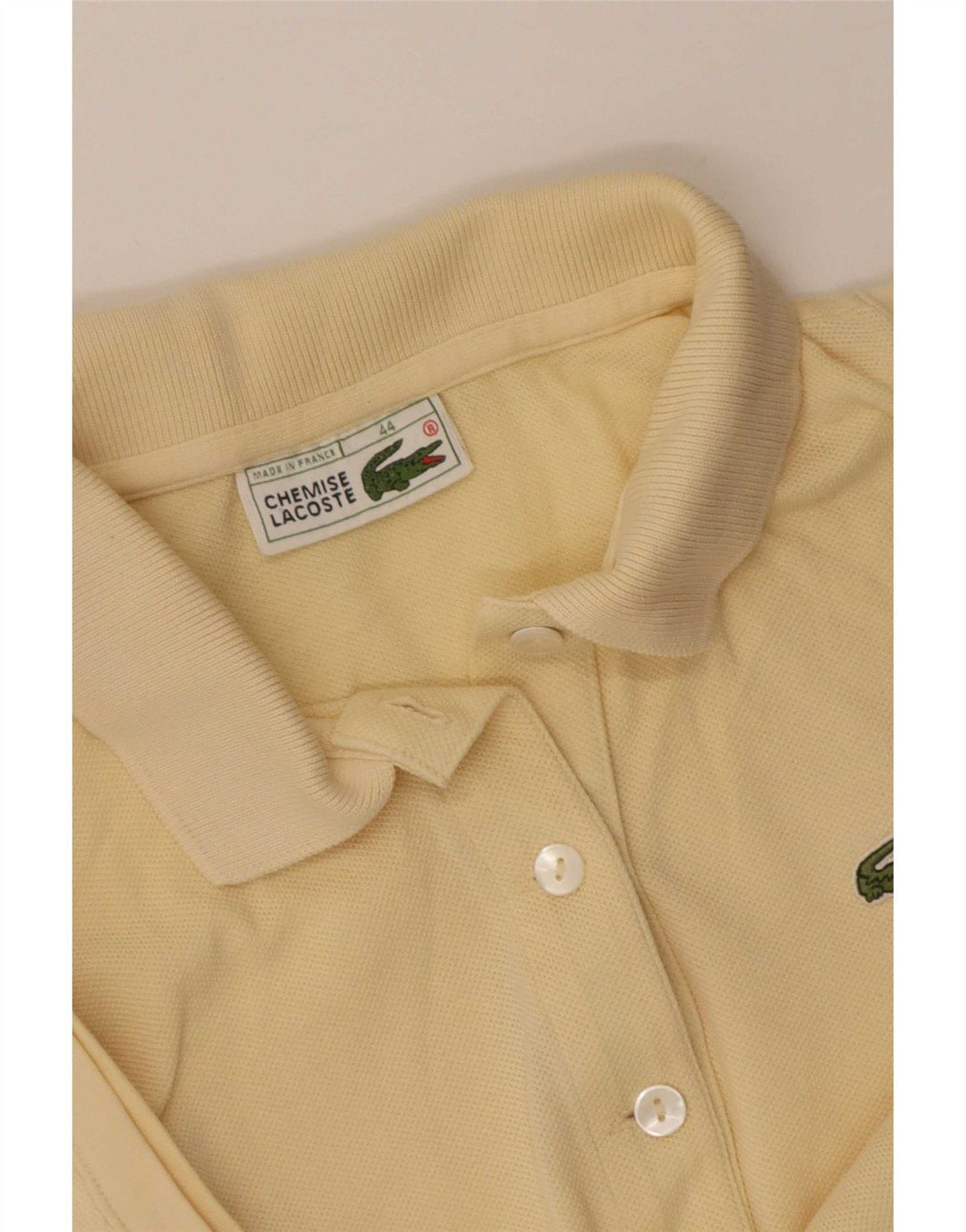 Lacoste Womens Sleeveless Polo Shirt Size 44 Large Yellow