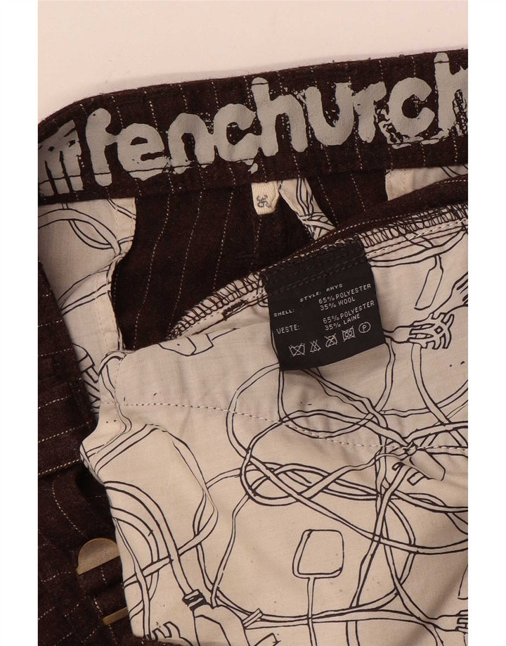 Fenchurch Straight Cargo bukser til mænd W36 L33 brun nålestribet polyester