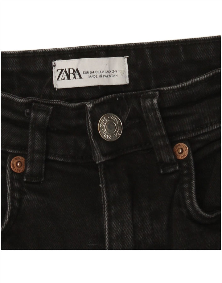 Zara Dame Bootcut Jeans EU 34 2XS W24 L26 Sort