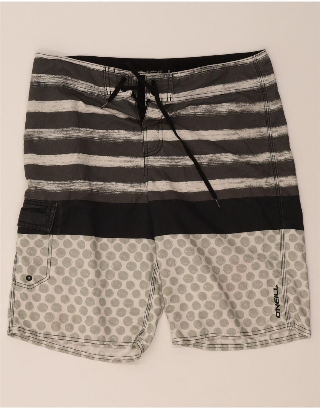 O'NEILL Mens Swimwear Medium  Grey Striped Vintage O'Neill and Second-Hand O'Neill from Messina Hembry 