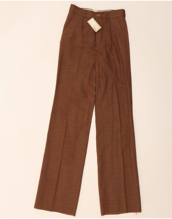 Gio Renzi Damen-Anzughose mit hoher Taille, IT-Größe 42, Mittel W24 L34, Braun