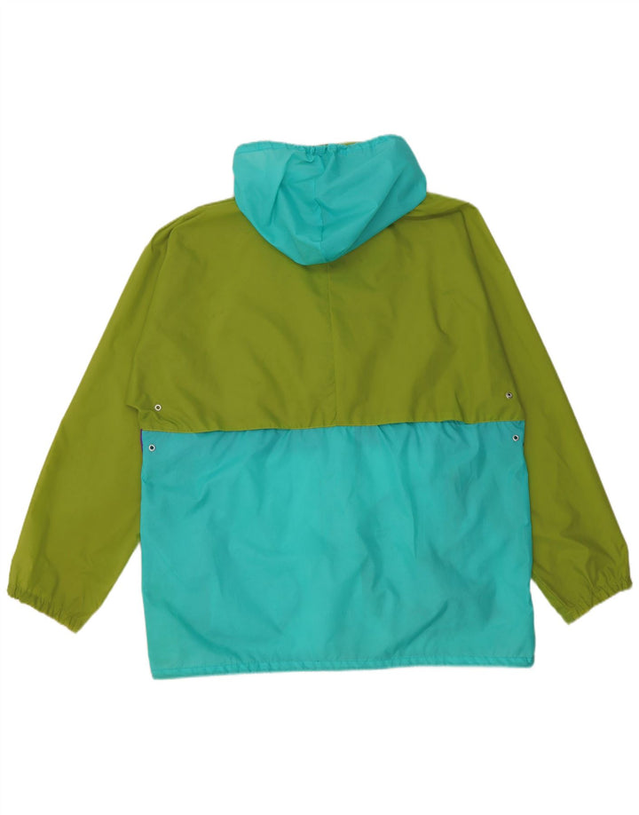 Giacca antipioggia con cappuccio da uomo J Jeantex UK 38 Poliammide color block verde medio