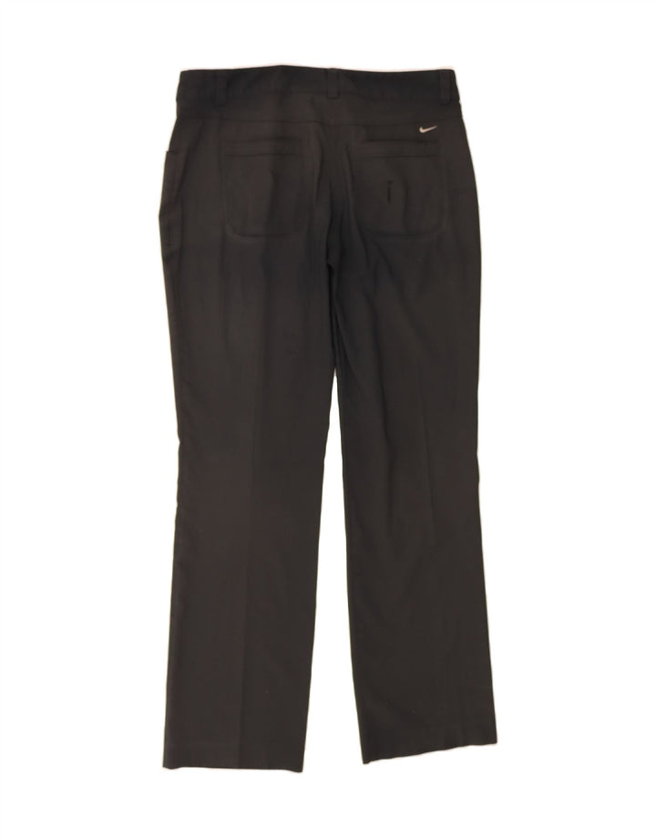 NIKE Womens Straight Casual Trousers UK 12 Medium W32 L31 Black Polyester Vintage Nike and Second-Hand Nike from Messina Hembry 