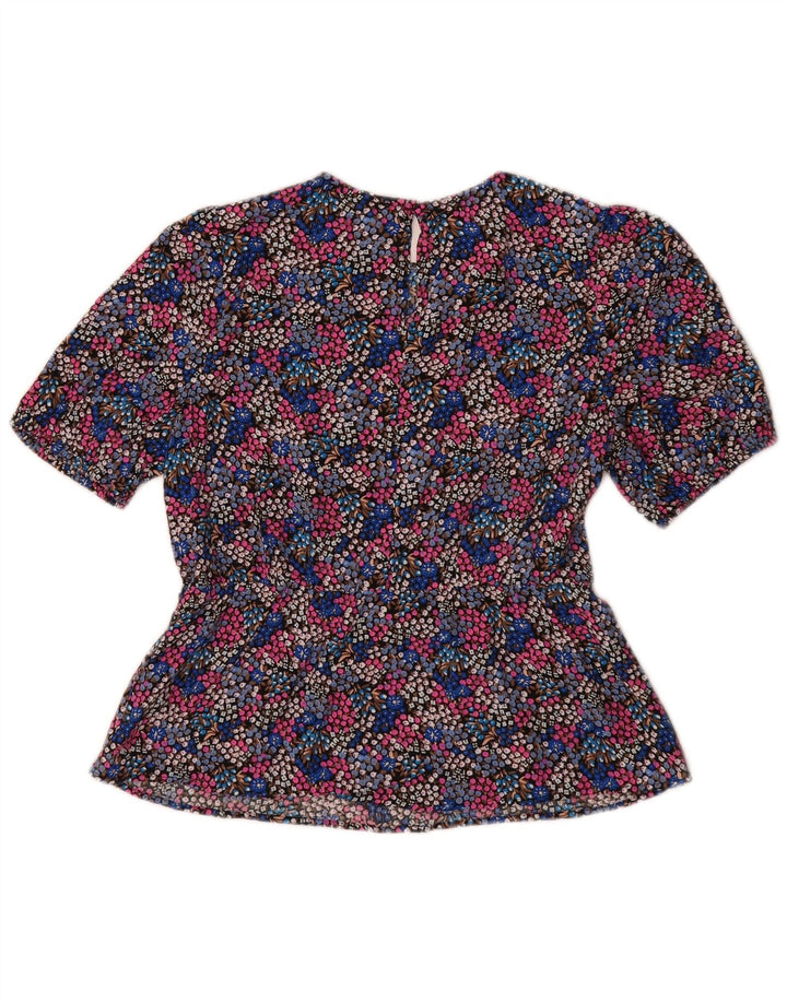 Oasis Womens Blouse Top UK 10 Small Multicoloured Floral Viscose