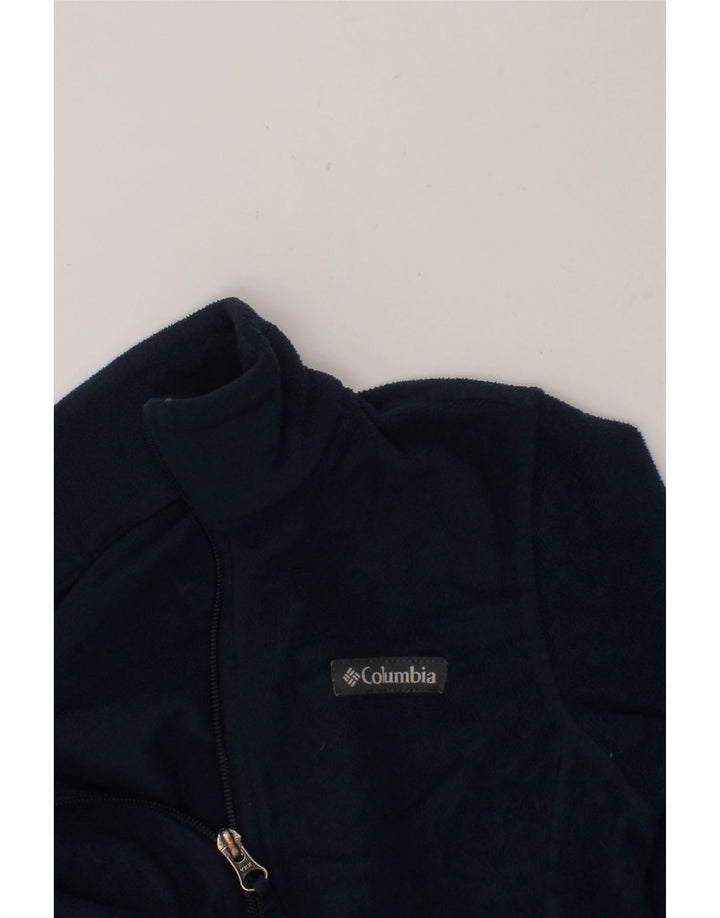 COLUMBIA Boys Fleece Jacket 7-8 Years Navy Blue Polyester Vintage Columbia and Second-Hand Columbia from Messina Hembry 