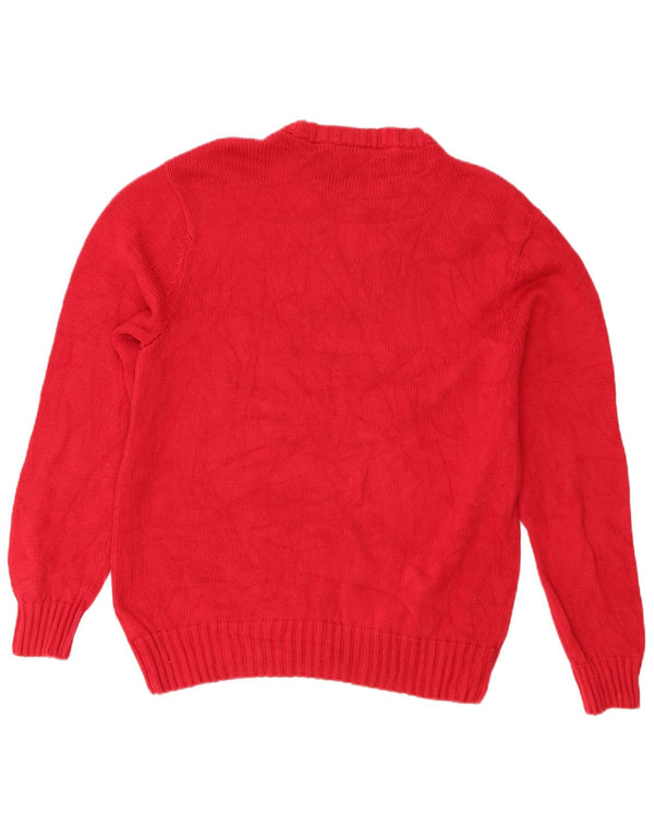 Chaps - Jersey de cuello redondo para hombre, talla grande, algodón rojo