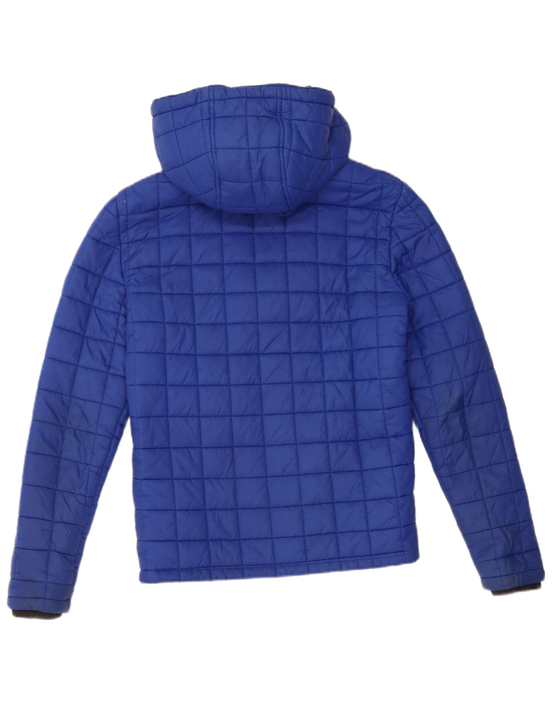 Superdry Womens Hooded Padded Jacket UK 10 Small Blue Nylon