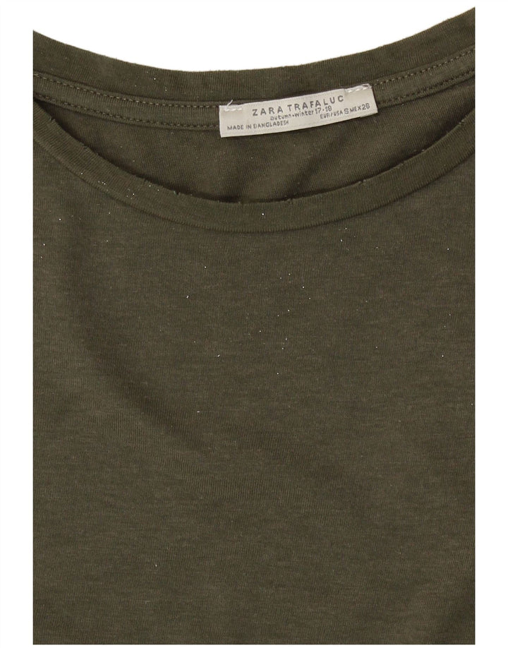 T-shirt oversize da donna Zara UK 10 piccola kaki