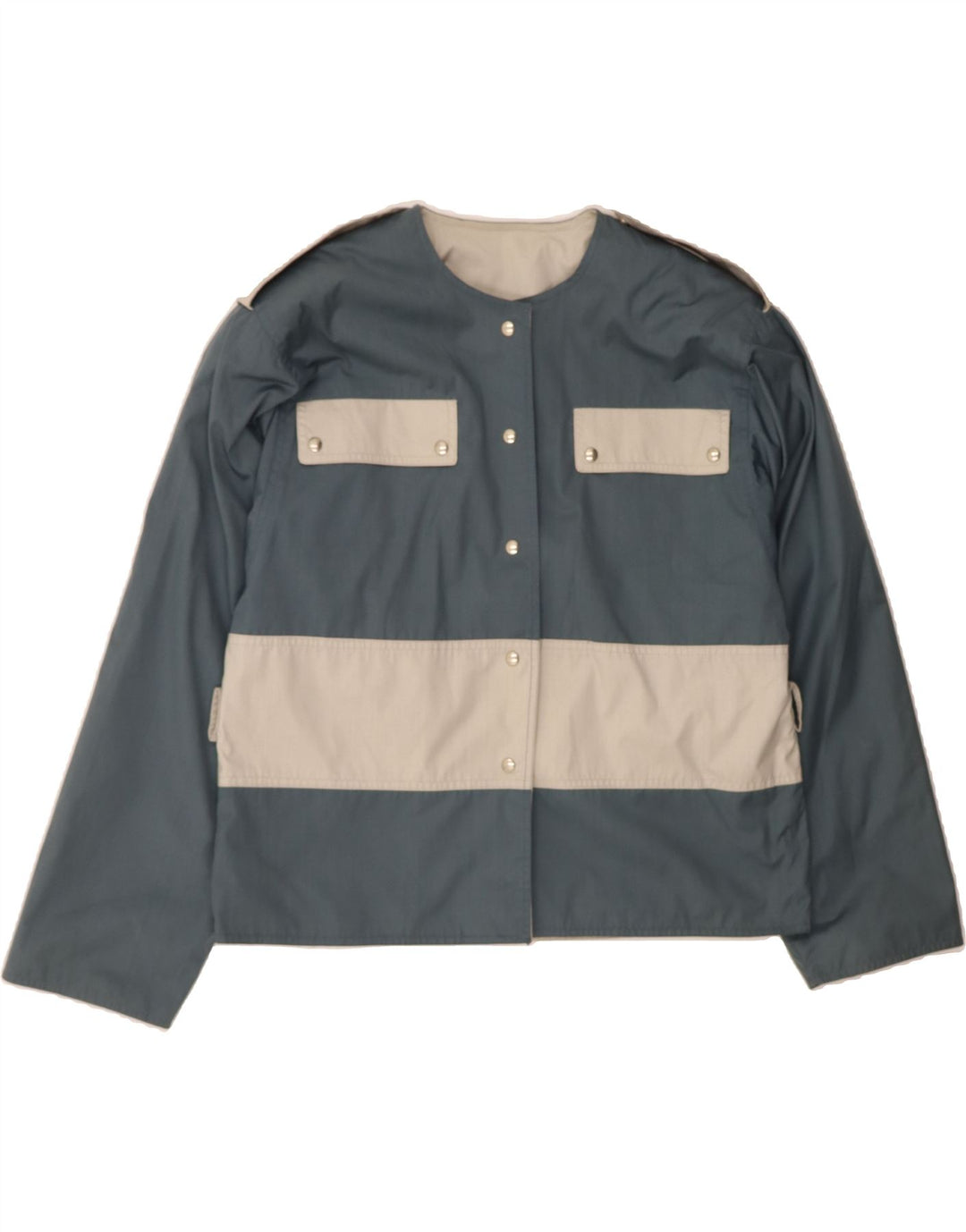 INCOM Womens Bomber Jacket IT 46 Large Grey Colourblock Vintage Incom and Second-Hand Incom from Messina Hembry 
