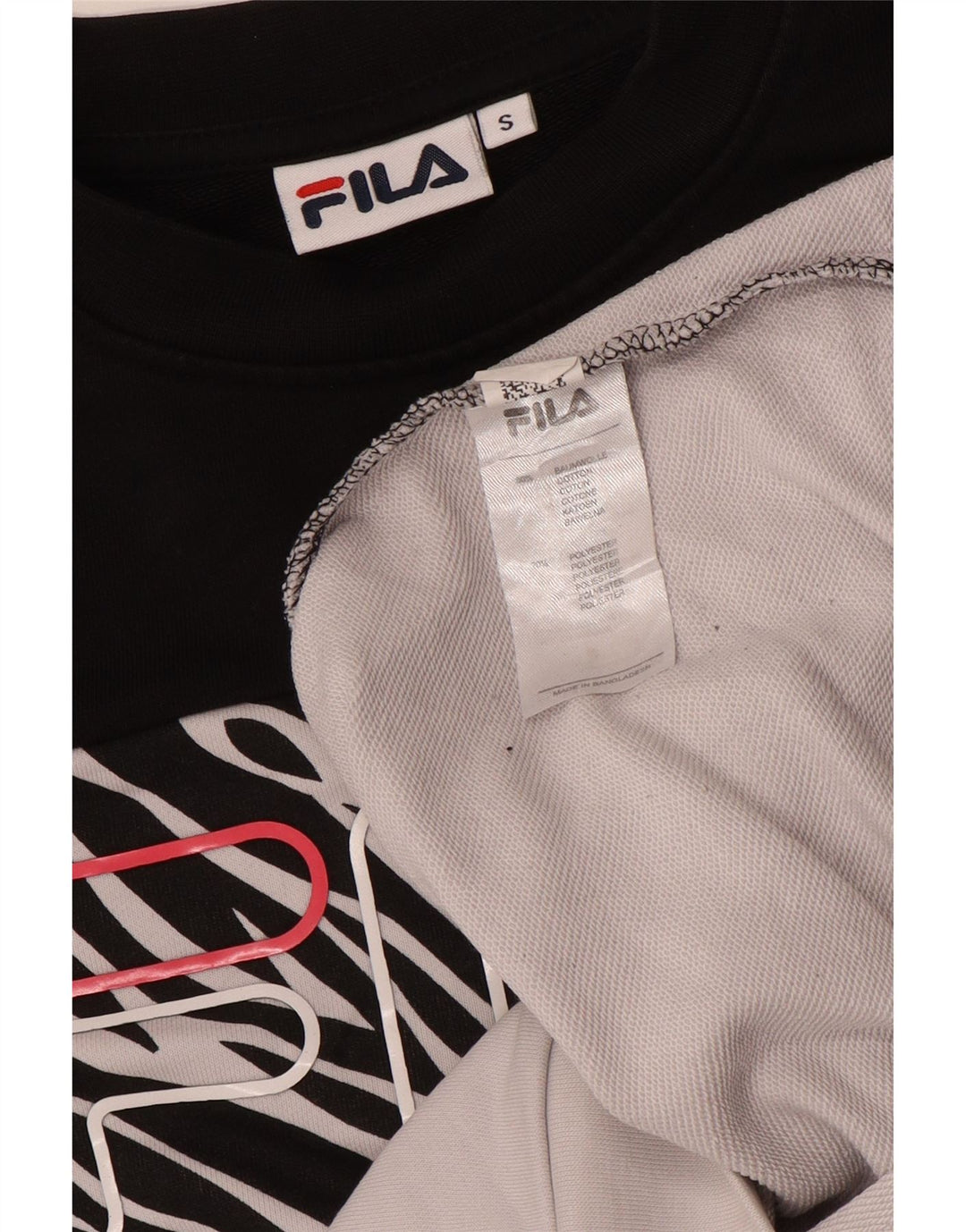 Fila Mens Graphic Sweatshirt Jumper Small White Colourblock Cotton
