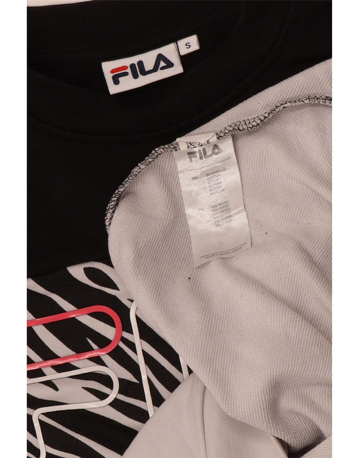 Fila Mens Graphic Sweatshirt Jumper Small White Colourblock Cotton