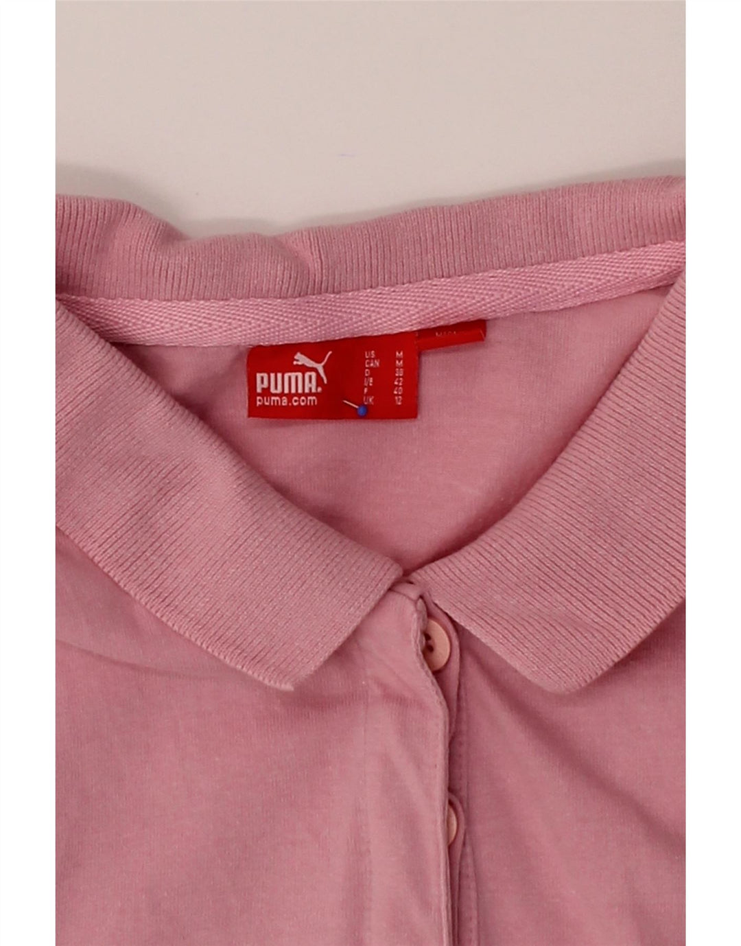PUMA Womens Polo Shirt UK 12 Medium Pink Vintage Puma and Second-Hand Puma from Messina Hembry 