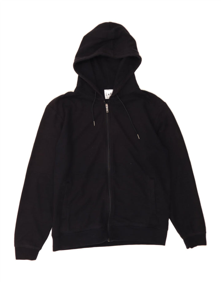 ZARA Mens Zip Hoodie Sweater Medium Navy Blue Polyester Vintage Zara and Second-Hand Zara from Messina Hembry 