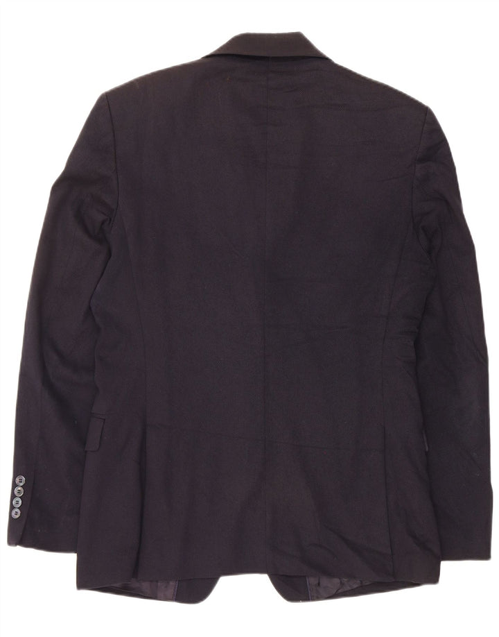 Giacca blazer da uomo a 2 bottoni Zara EU 48 cotone blu navy medio