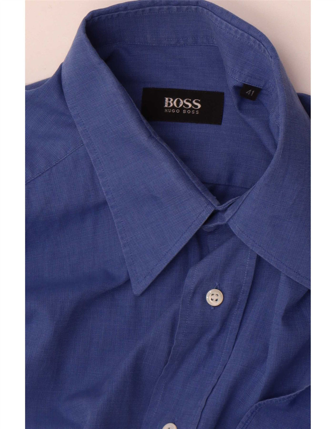Hugo Boss Mens Shirt Size 41 Large Blue