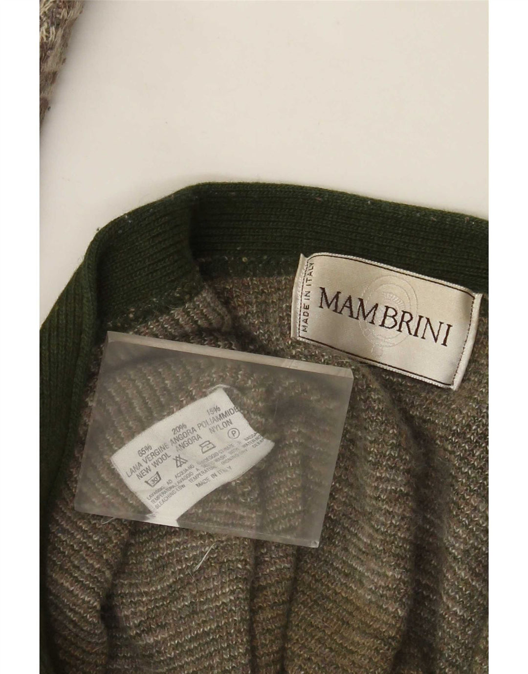Vintage Mens Cardigan Sweater Large Green Geometric Wool