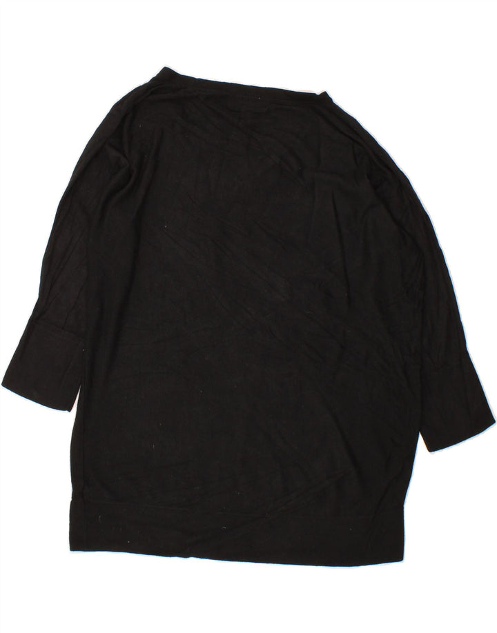 MOSSIMO Womens Longline V-Neck Jumper Sweater UK 16 Large Black Nylon Vintage Mossimo and Second-Hand Mossimo from Messina Hembry 