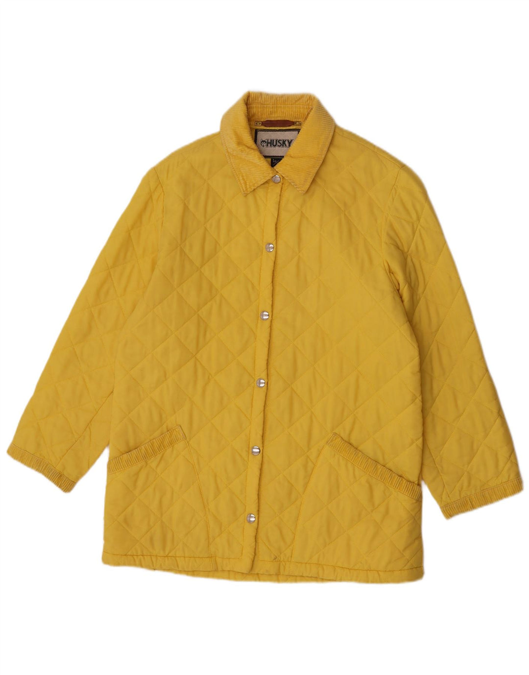 Husky Womens Quilted Jacket UK 12 Medium  Yellow Polyamide