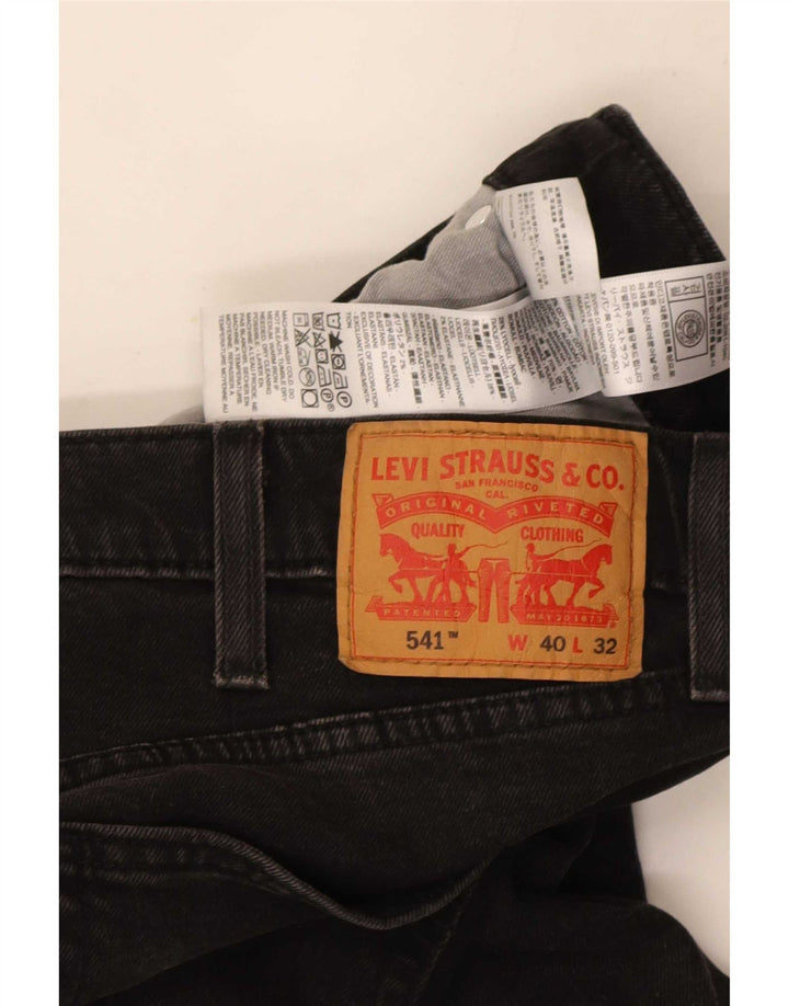 Levi's Mens 541 Tapered Jeans W40 L32 Black Cotton