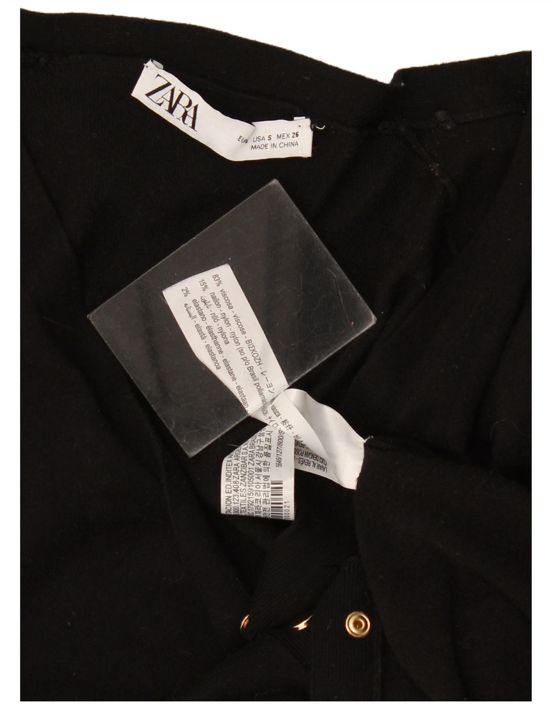 Zara Womens Cardigan Sweater UK 10 Small Black Viscose