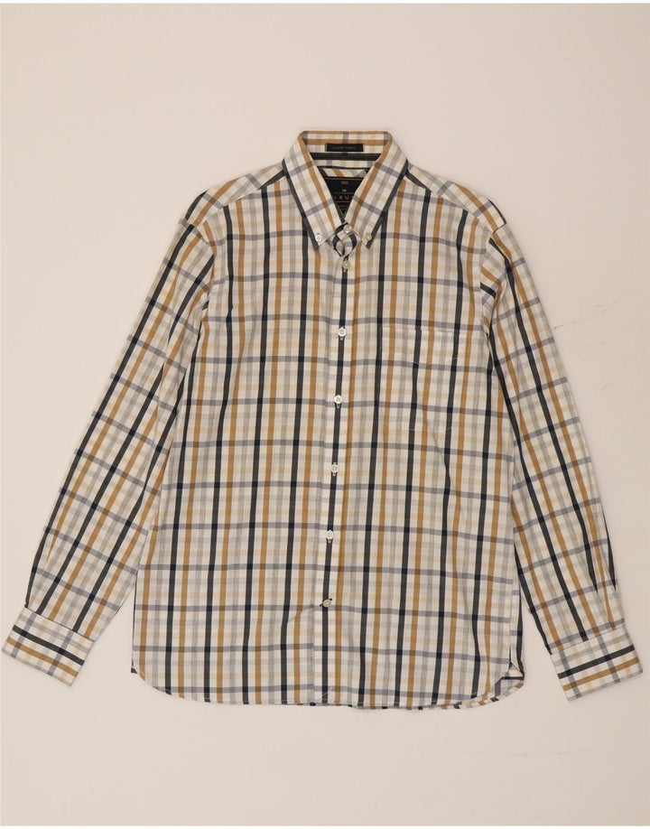 Marks & Spencer Mens Blue Harbour Shirt Medium Multicoloured Gingham Cotton