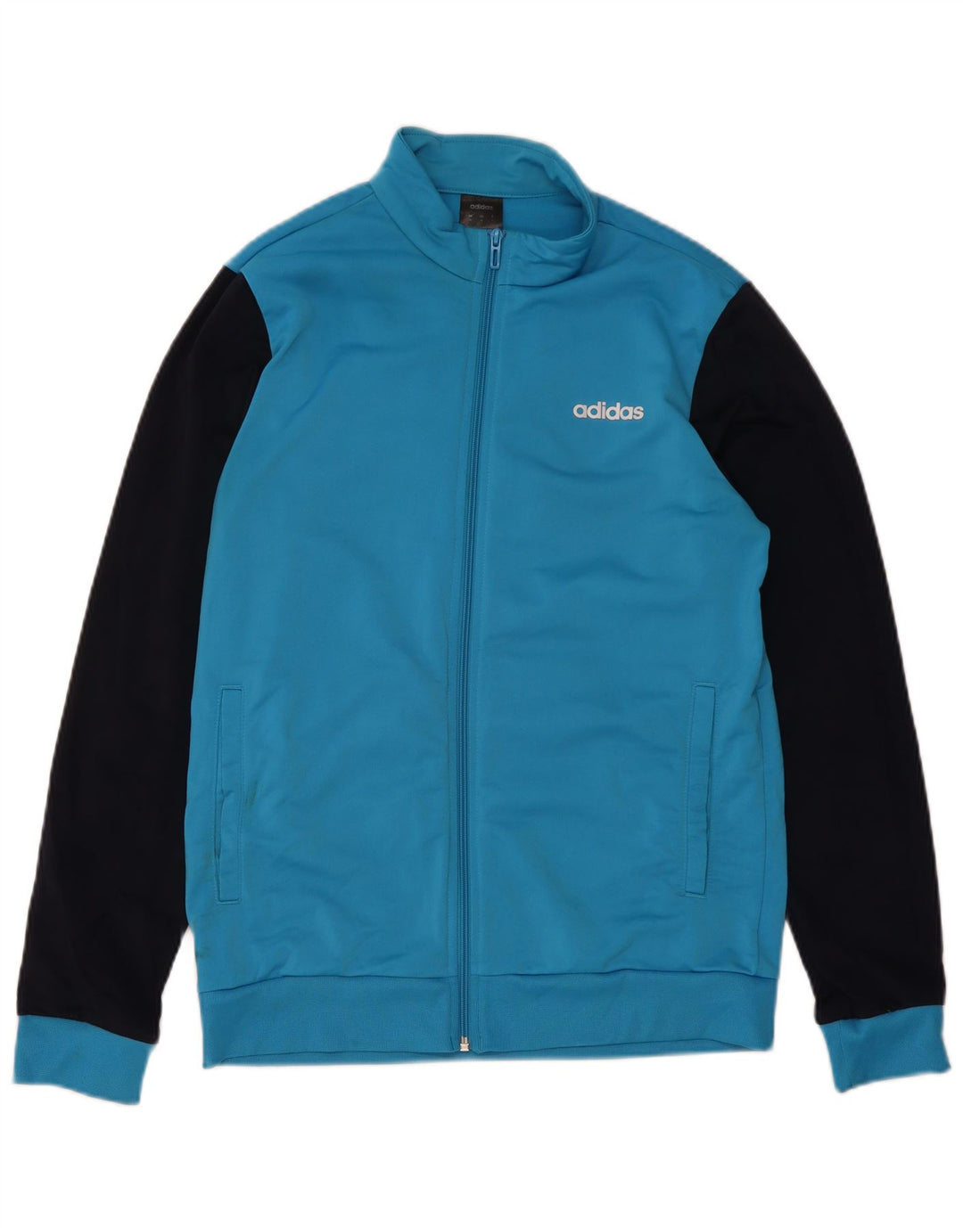 Adidas Mens Graphic Tracksuit Top Jacket Medium Blue Colourblock Polyester