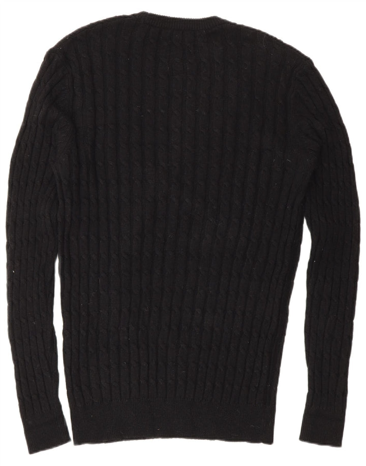 Jack Wills Herren-Pullover mit Rundhalsausschnitt, Größe S, Schwarz