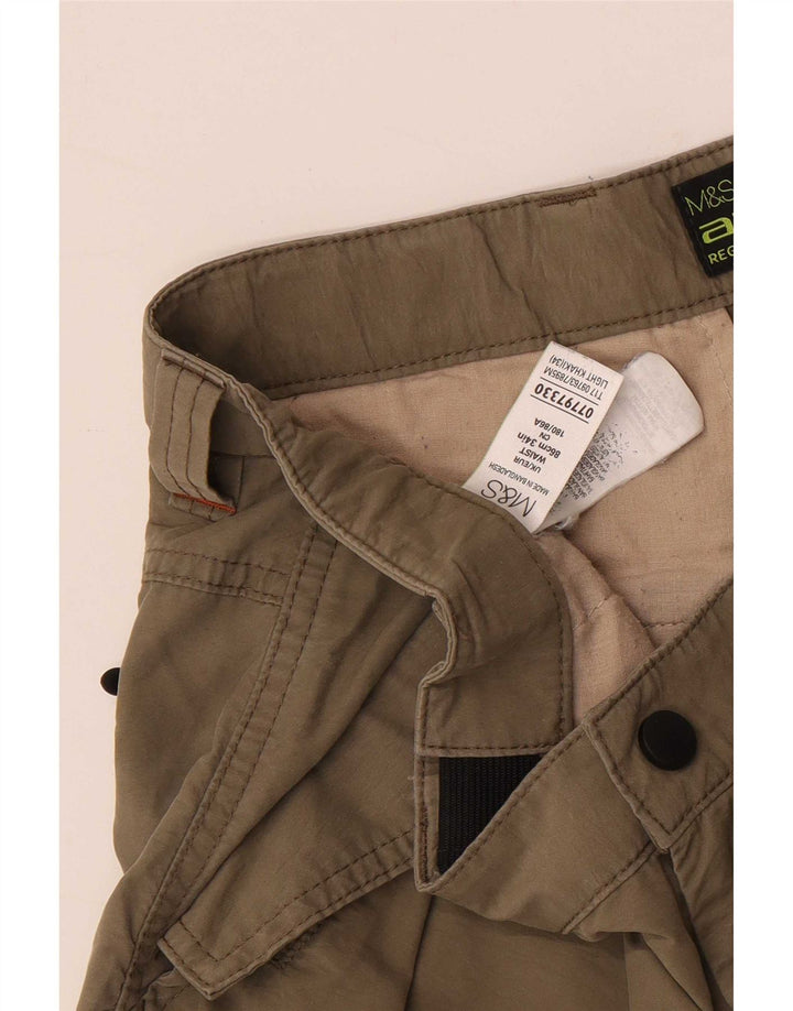 Marks & Spencer Herre Cargo Shorts W34 Large Khaki Bomuld