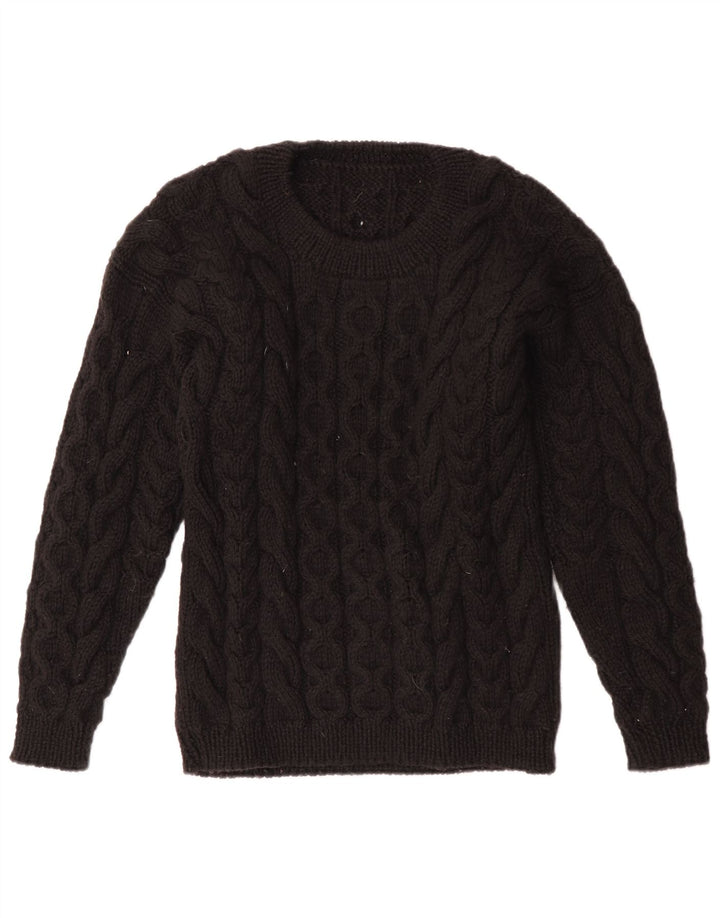 VINTAGE Womens Crew Neck Jumper Sweater UK 12 Medium Black