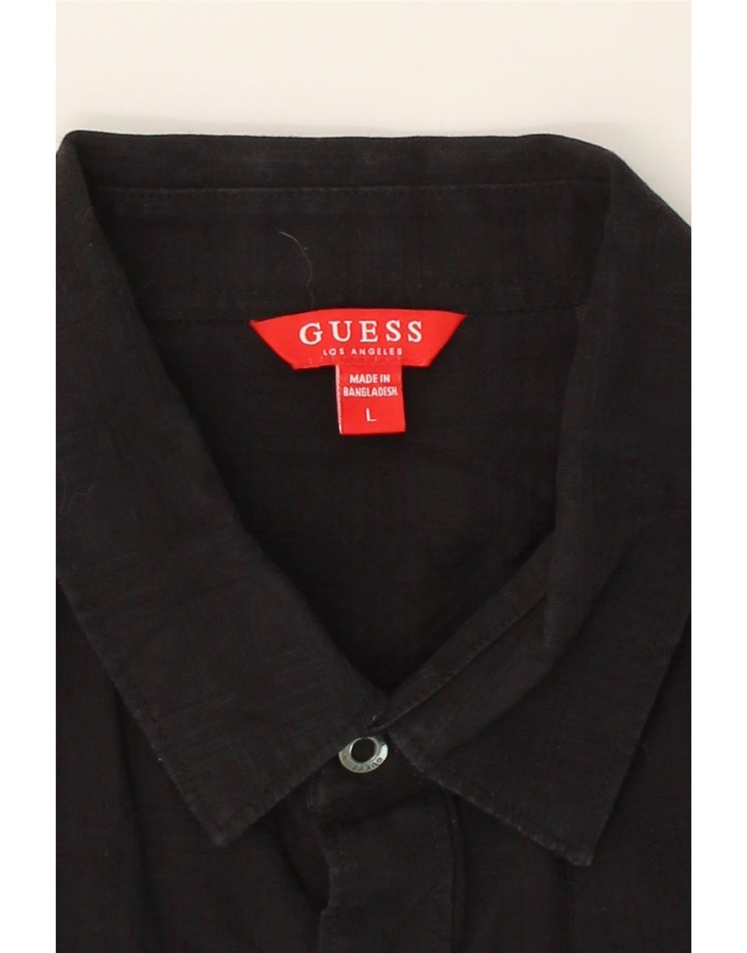 GUESS Mens Short Sleeve Shirt Large Black Check Cotton Vintage Guess and Second-Hand Guess from Messina Hembry 