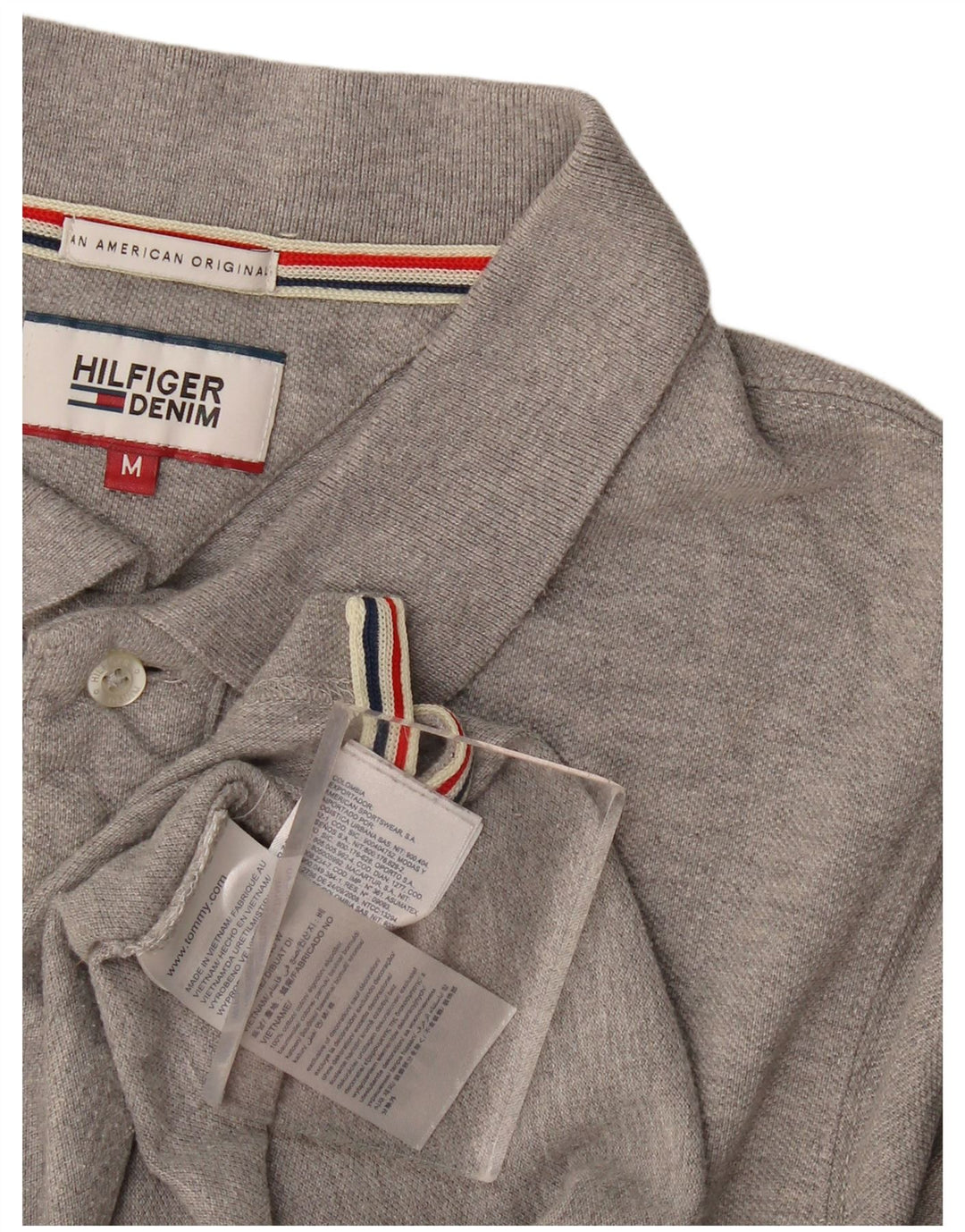 Tommy Hilfiger Mens Polo Shirt Medium Grey Cotton