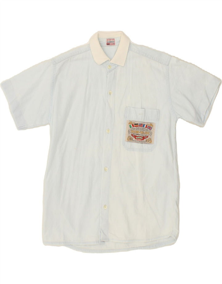CASUCCI Boys Graphic Short Sleeve Shirt 9-10 Years Blue Vintage Casucci and Second-Hand Casucci from Messina Hembry 