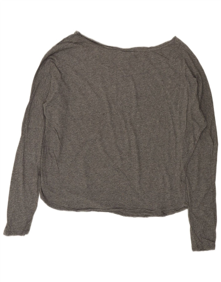 MAISON SCOTCH Top grafico oversize da donna manica lunga US 2 XS cotone grigio