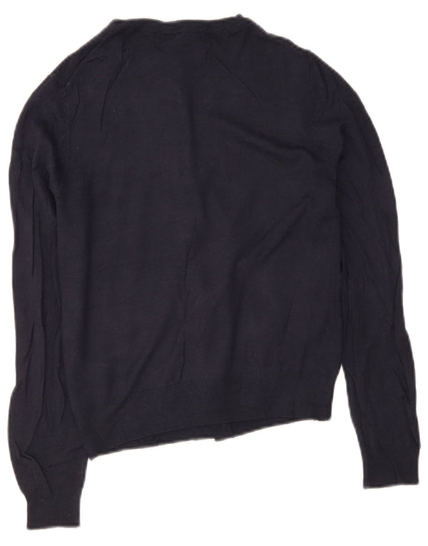 Marks & Spencer Womens Cardigan Sweater UK 10 Small Navy Blue Viscose