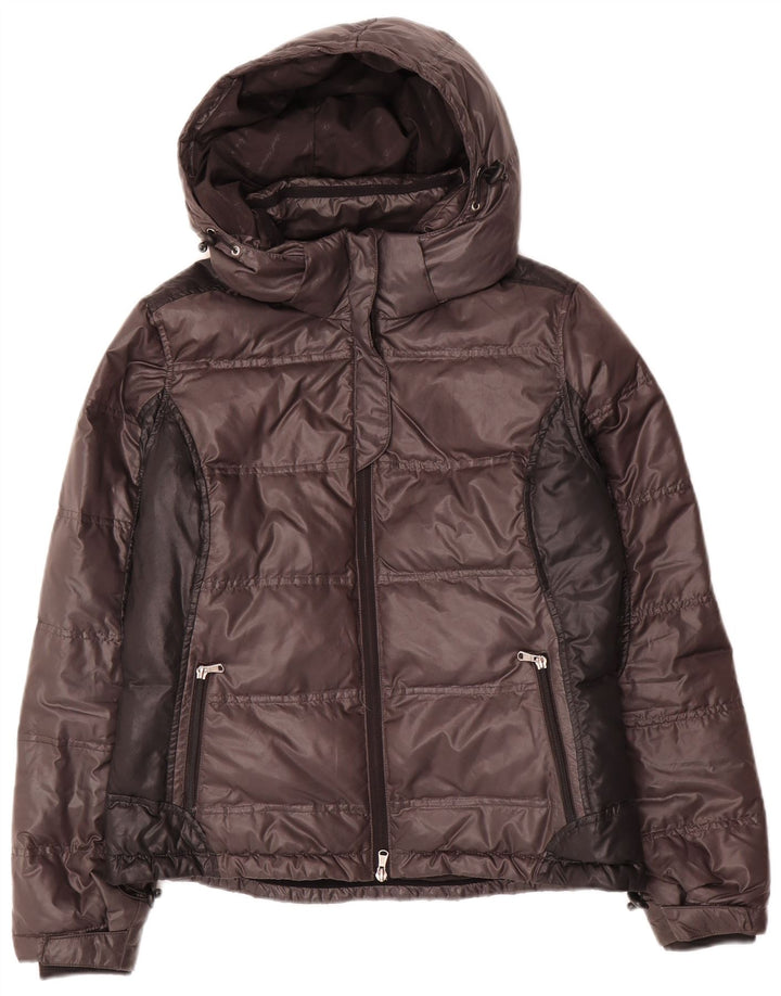 Conte of Florence Womens Padded Jacket IT 44 Medium Brown Colourblock